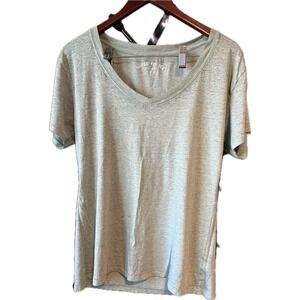 Aeropostale Loose Fit Tee Womens Medium Sage Green Heathered V-Neck Short Sleeve